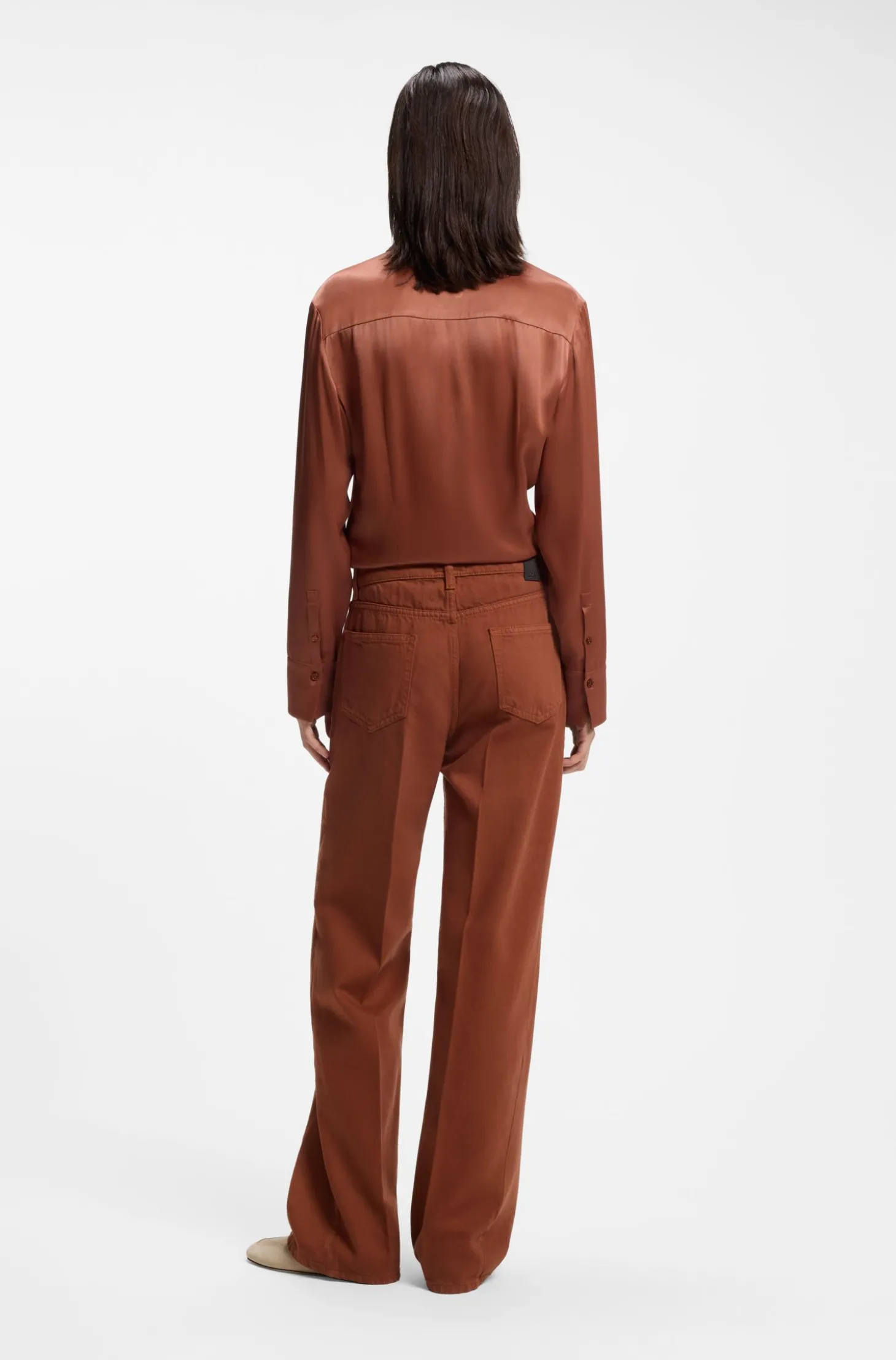 Relaxed-Fit farbige Jeans aus softem Baumwoll-Mix