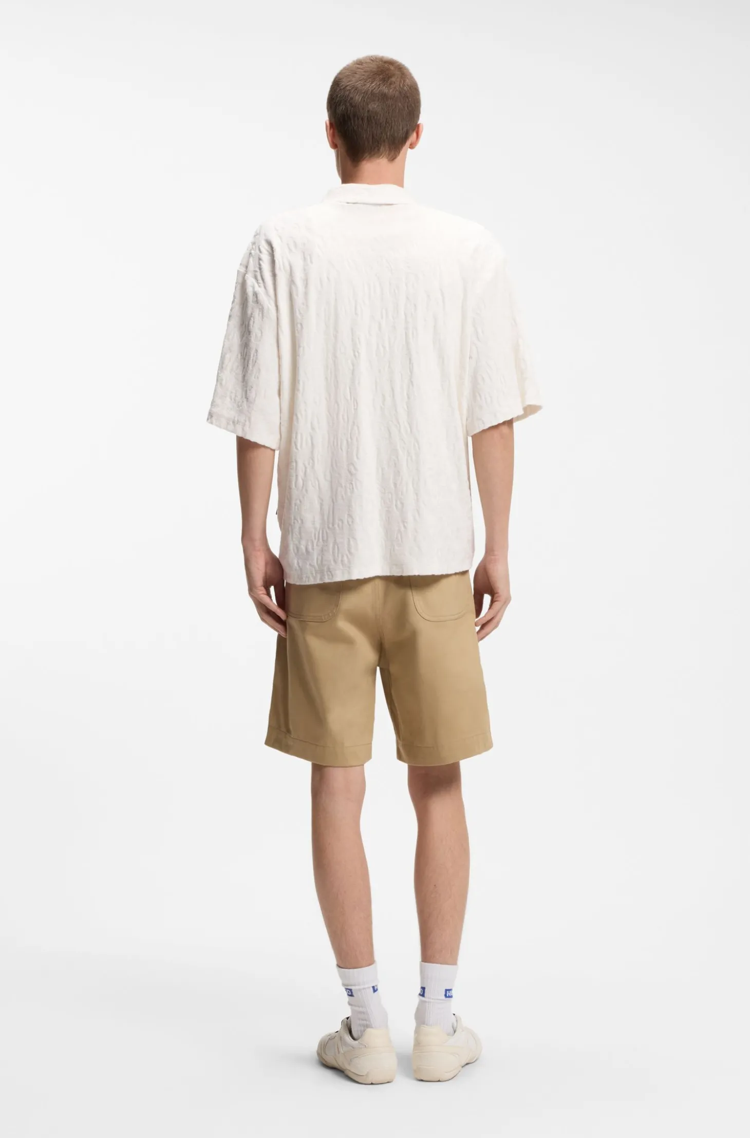 Relaxed-Fit Hemd aus Baumwoll-Frottee-Jacquard