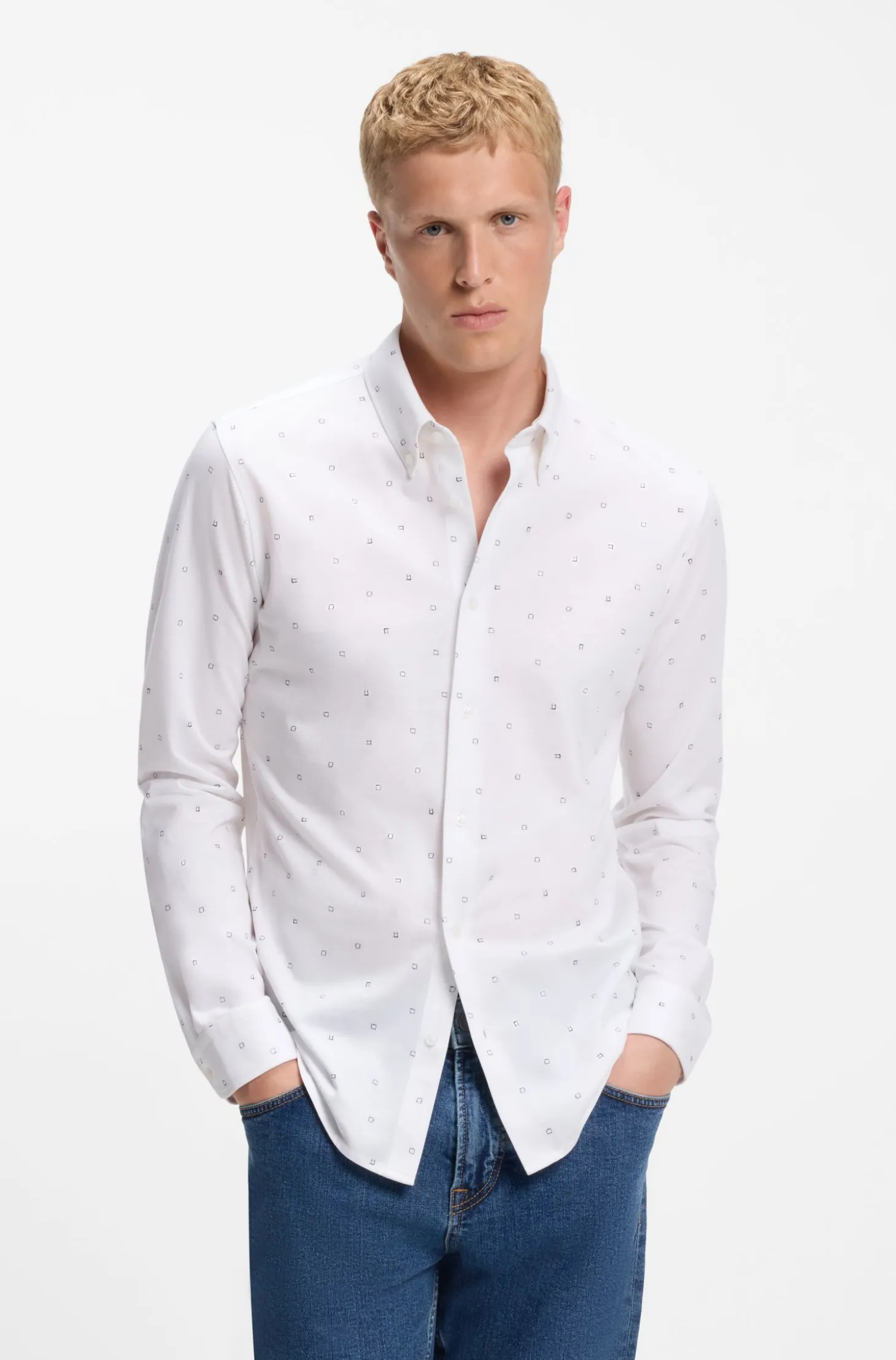 Relaxed-Fit Hemd aus bedrucktem Baumwoll-Jersey