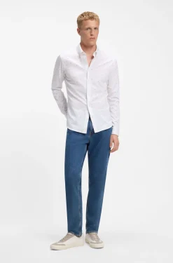 Relaxed-Fit Hemd aus bedrucktem Baumwoll-Jersey