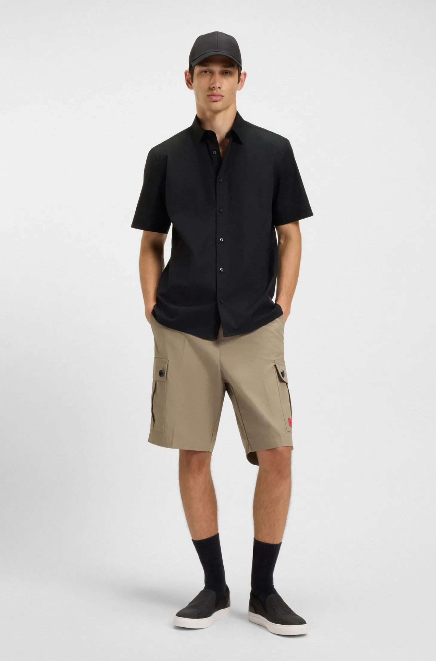 Relaxed-Fit Hemd aus Stretch-Baumwoll-Canvas
