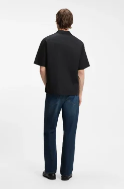 Relaxed-Fit Hemd mit Print auf der Brust und Reverskragen