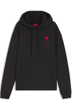 Relaxed-Fit Hoodie aus Baumwoll-Terry mit Rosen-Logo