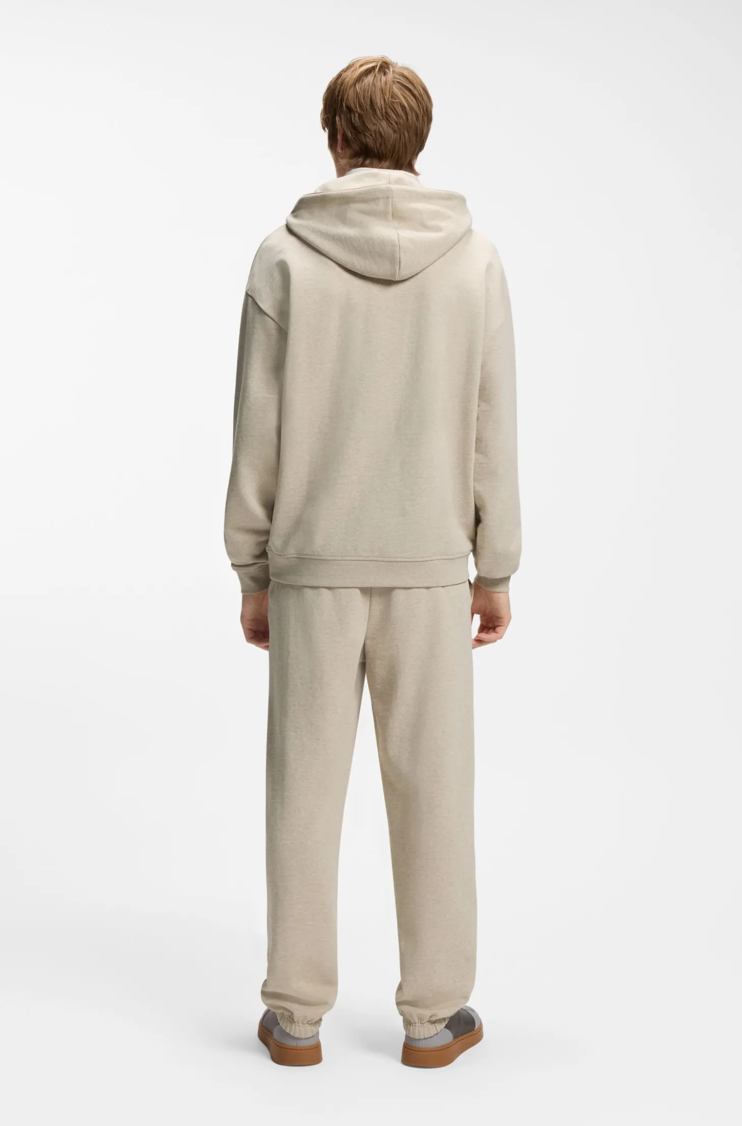 Relaxed-Fit Hoodie aus Baumwollfrottee mit weit gesetztem Logo