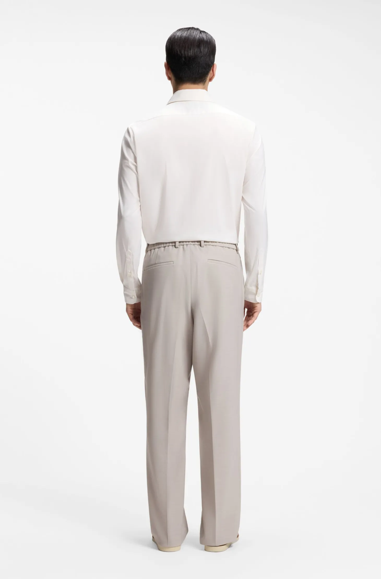 Relaxed-Fit Hose aus gemusterter Schurwolle