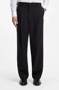 Relaxed-Fit Hose aus gemusterter Schurwolle