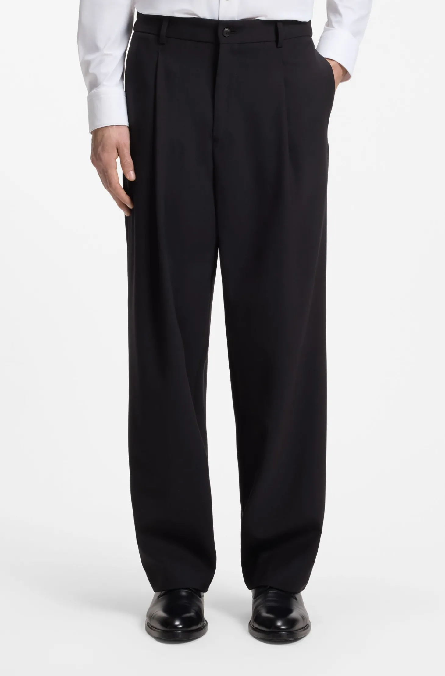 Relaxed-Fit Hose aus gemusterter Schurwolle