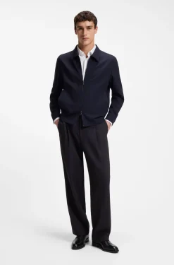 Relaxed-Fit Hose aus gemusterter Schurwolle