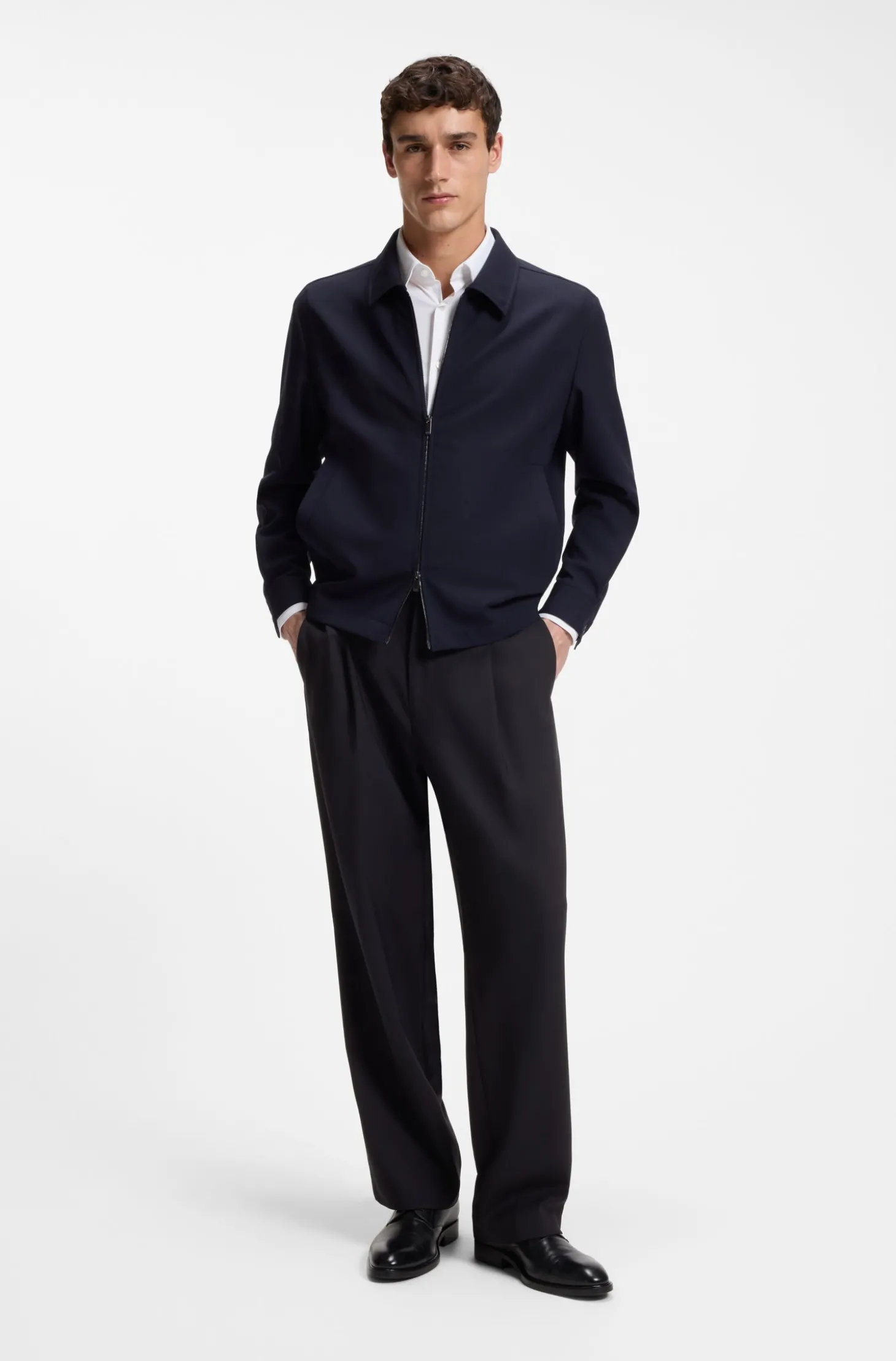 Relaxed-Fit Hose aus gemusterter Schurwolle