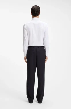 Relaxed-Fit Hose aus gemusterter Schurwolle