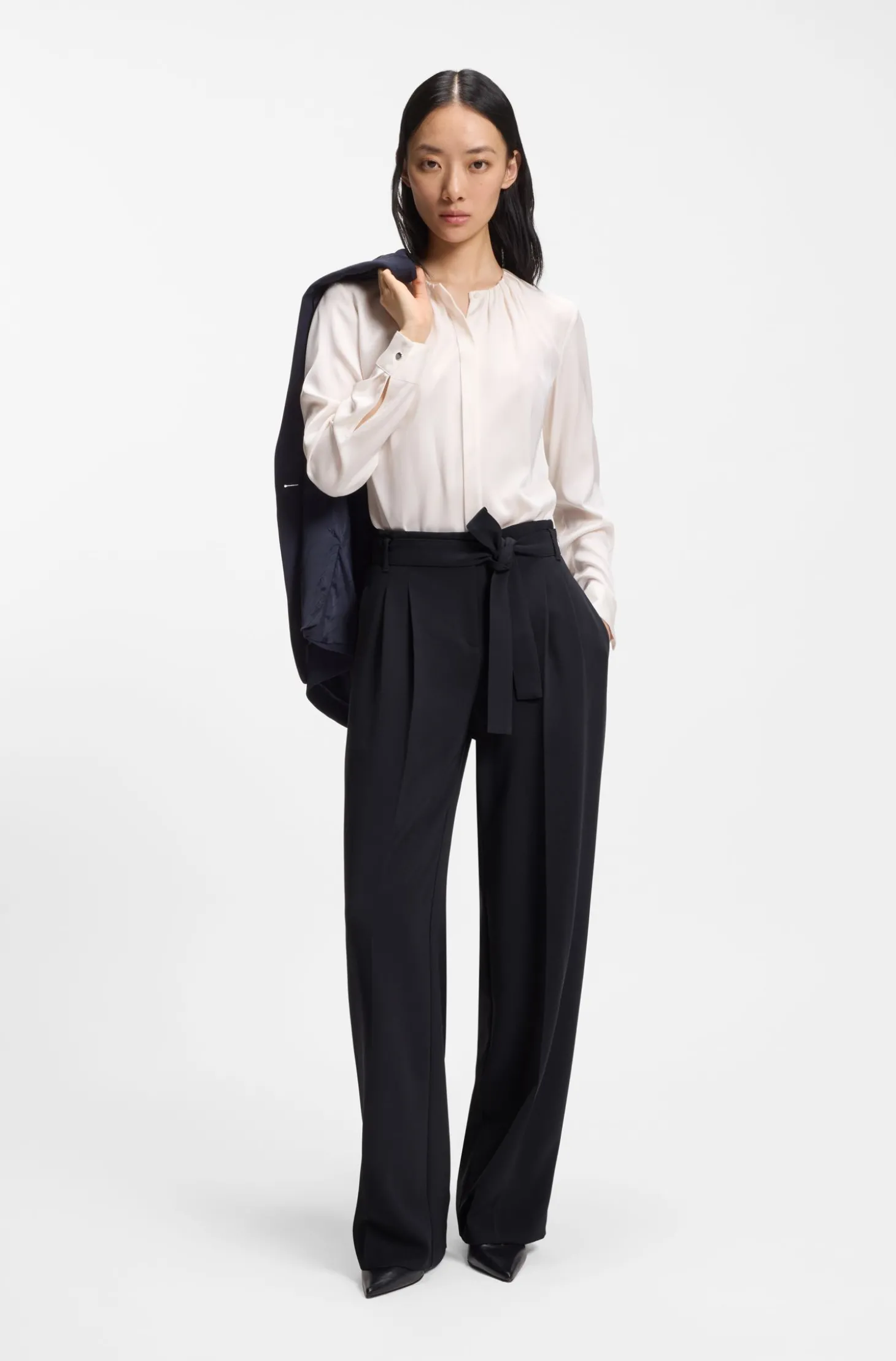 Relaxed-Fit Hose aus japanischem Krepp