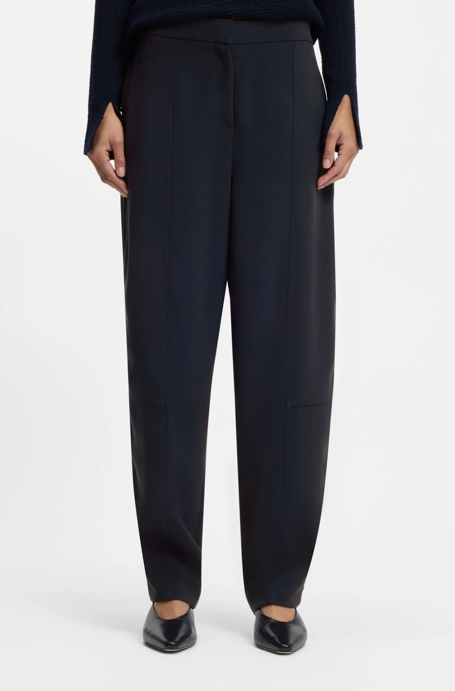 Relaxed-Fit Hose aus knitterfreiem Krepp