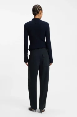 Relaxed-Fit Hose aus knitterfreiem Krepp