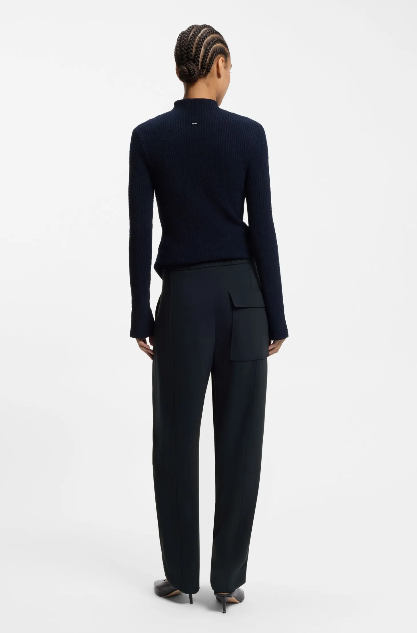 Relaxed-Fit Hose aus knitterfreiem Krepp
