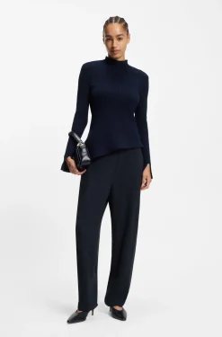 Relaxed-Fit Hose aus knitterfreiem Krepp