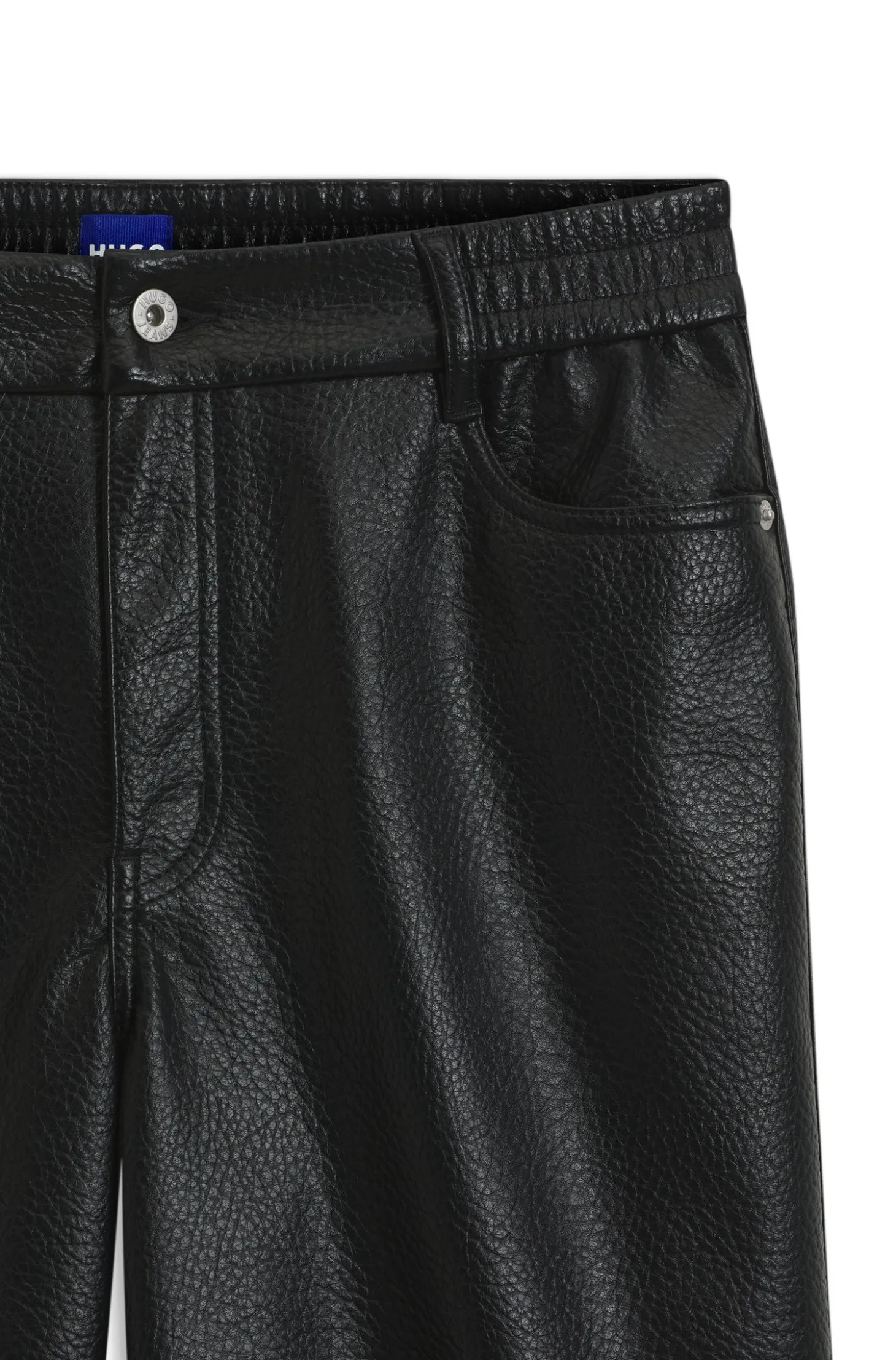 Relaxed-Fit Hose aus Kunstleder mit aufgesetzten Taschen