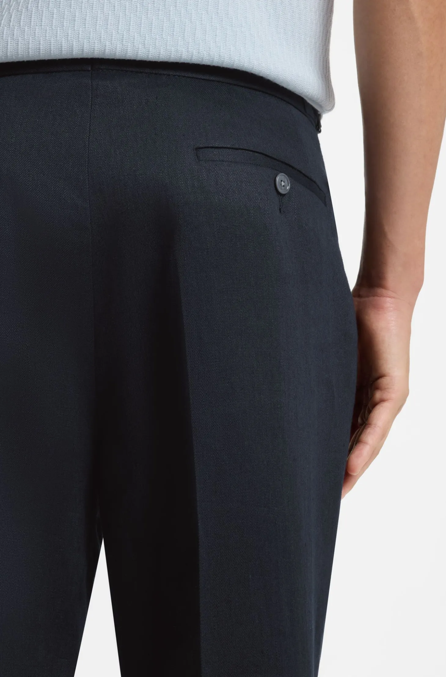 Relaxed-Fit Hose aus Leinen mit Bundfalten vorne
