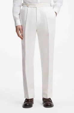 Relaxed-Fit Hose aus Leinen mit Bundfalten vorne