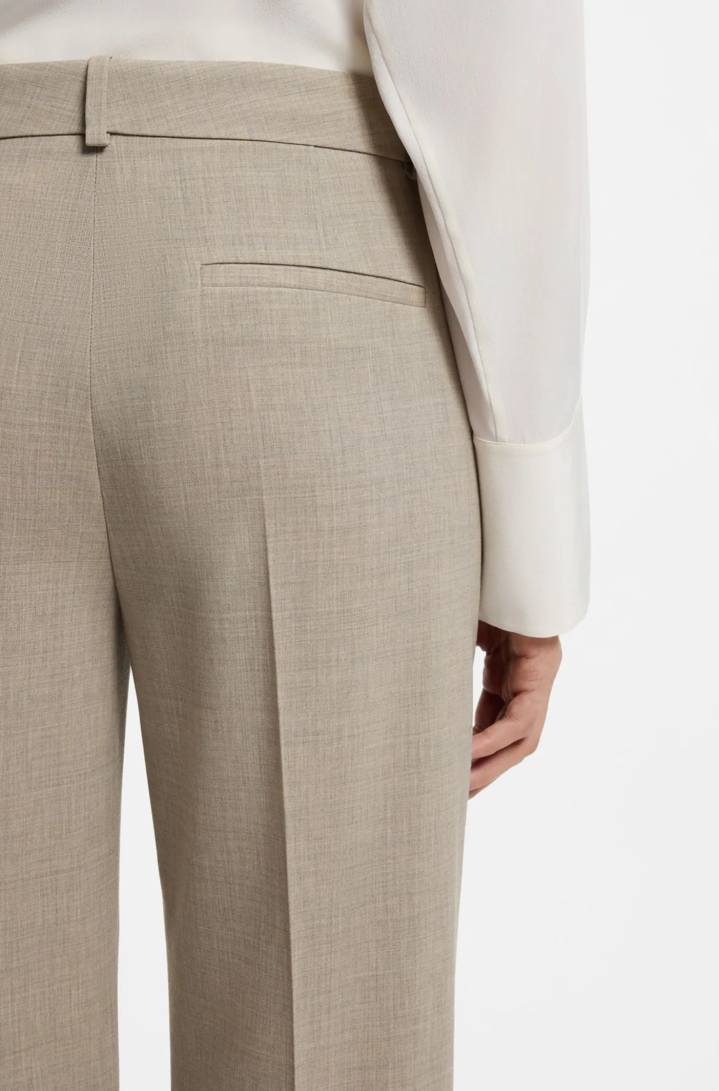 Relaxed-Fit Hose aus melierter Schurwolle