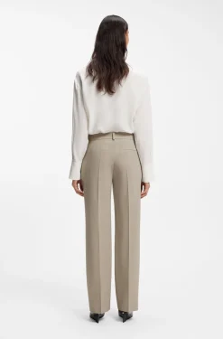 Relaxed-Fit Hose aus melierter Schurwolle