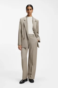 Relaxed-Fit Hose aus melierter Schurwolle mit Stretch-Anteil
