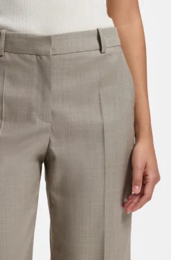 Relaxed-Fit Hose aus melierter Schurwolle mit Stretch-Anteil
