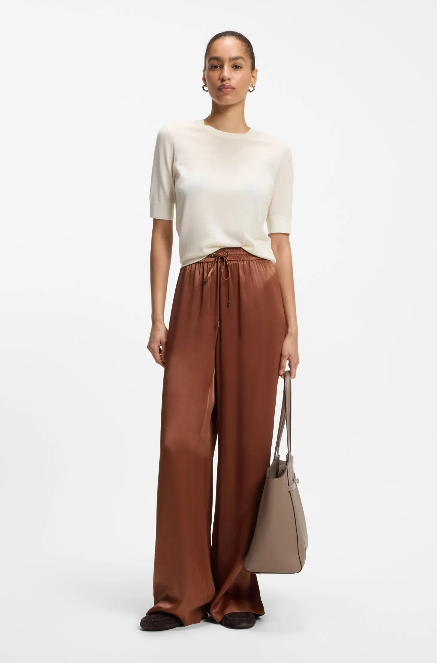 Relaxed-Fit Hose aus Satin