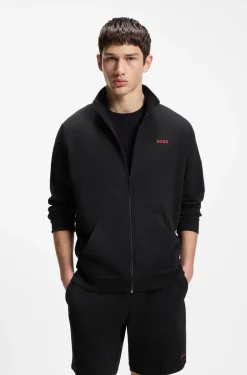 Relaxed-Fit Jacke aus Baumwoll-Mix mit Waffelstruktur