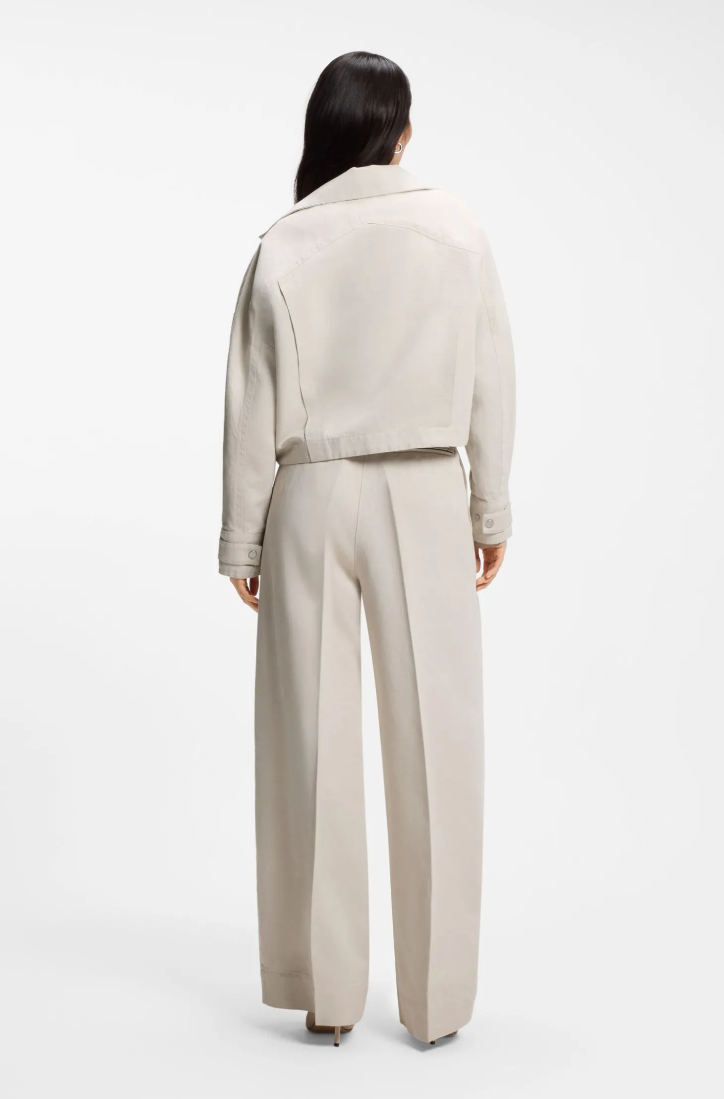 Relaxed-Fit Jacke aus Baumwoll-Twill mit Leinen