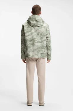 Relaxed-Fit Jacke aus bedrucktem, wasserabweisendem Ripstop