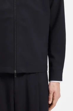 Relaxed-Fit Jacke aus gemusterter Schurwolle mit Reißverschluss