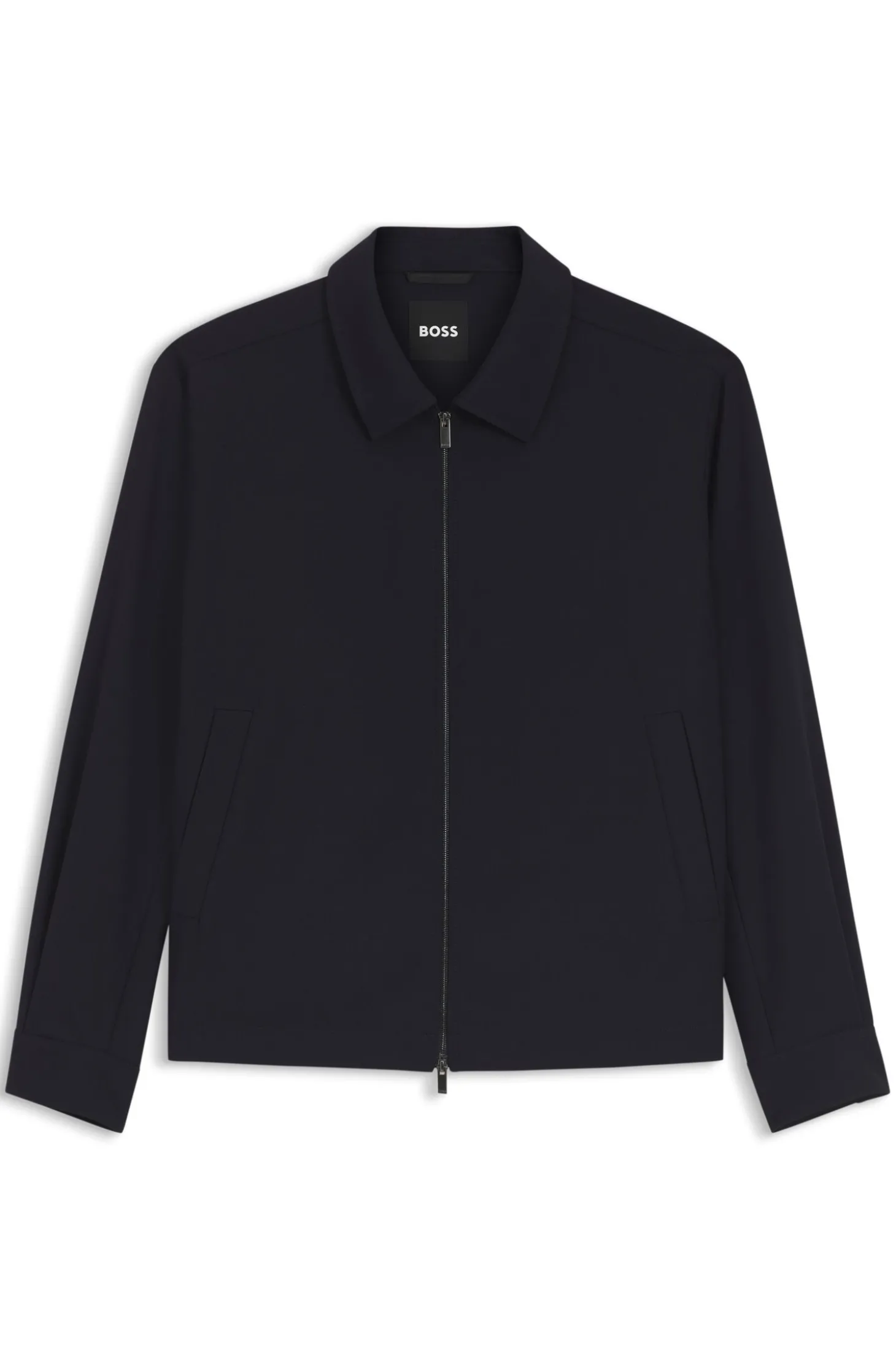 Relaxed-Fit Jacke aus gemusterter Schurwolle mit Reißverschluss