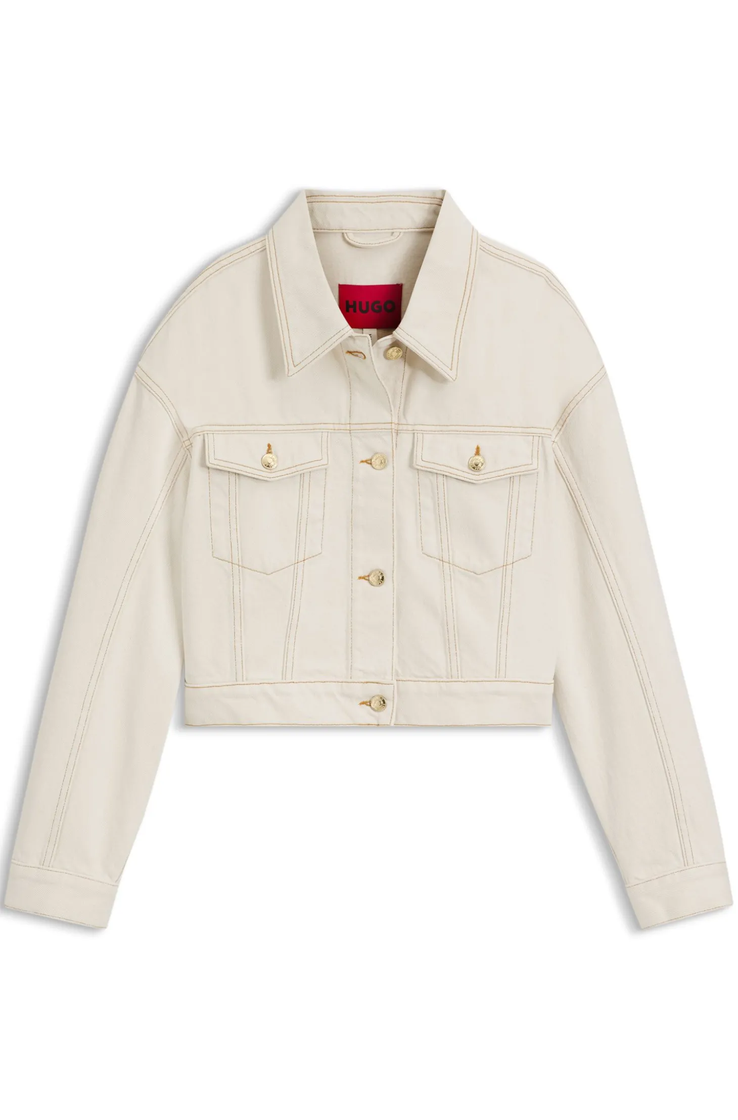 Relaxed-Fit Jacke aus gewaschenem Ecru-Denim