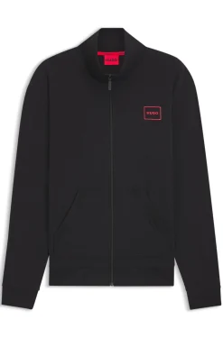 Relaxed-Fit Jacke aus Stretch-Baumwolle mit eingerahmtem Logo
