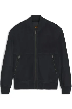Relaxed-Fit Jacke aus Veloursleder