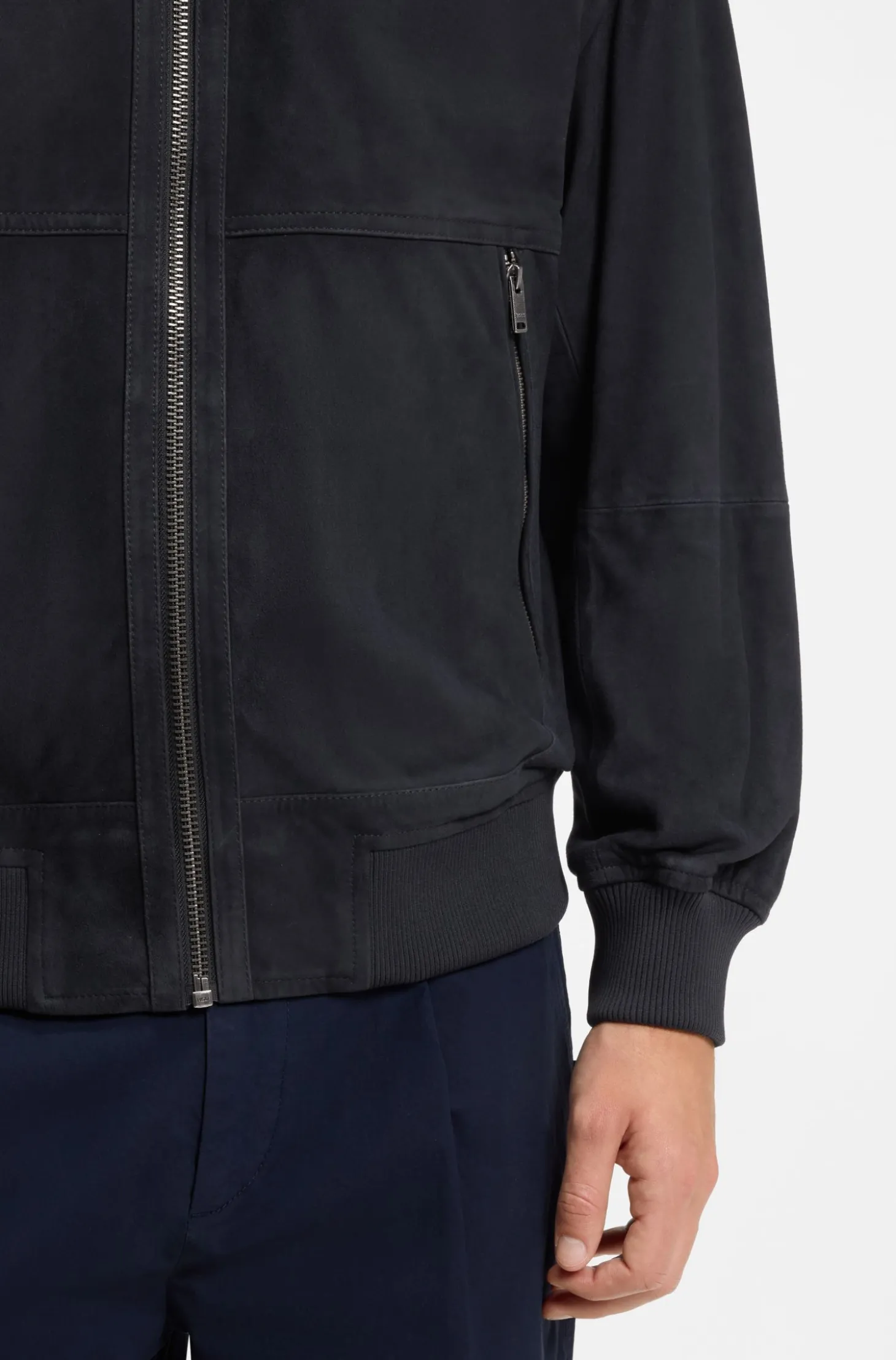Relaxed-Fit Jacke aus Veloursleder