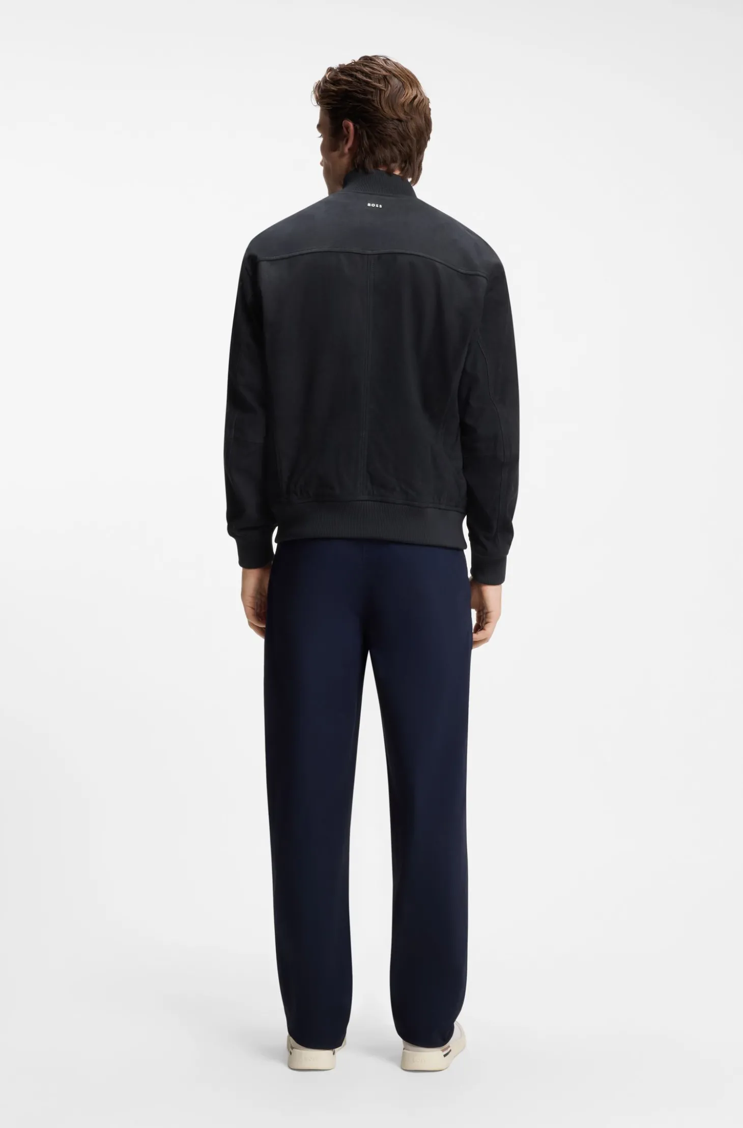 Relaxed-Fit Jacke aus Veloursleder