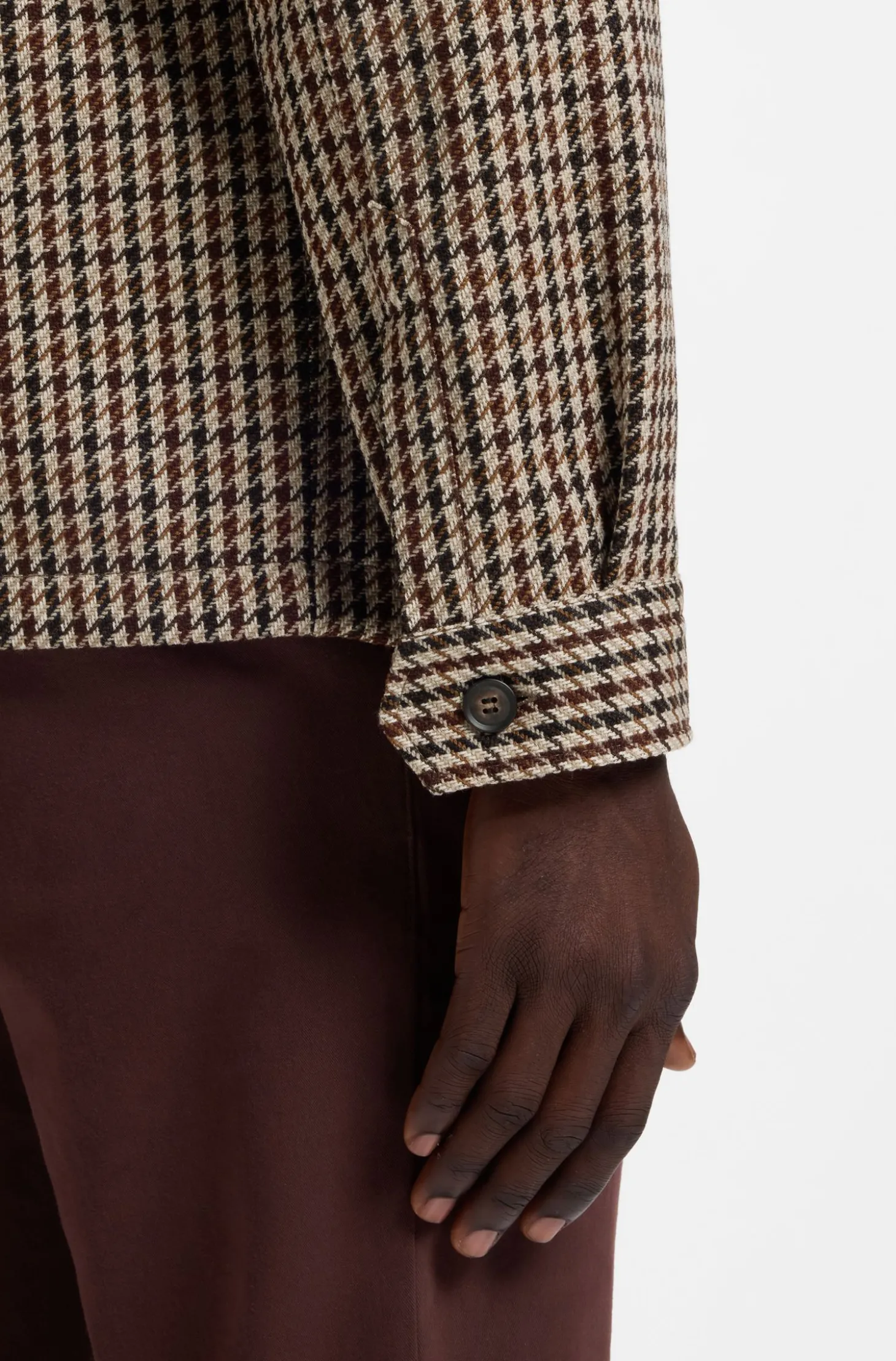 Relaxed-Fit Jacke aus Woll-Mix mit Vichy-Karo