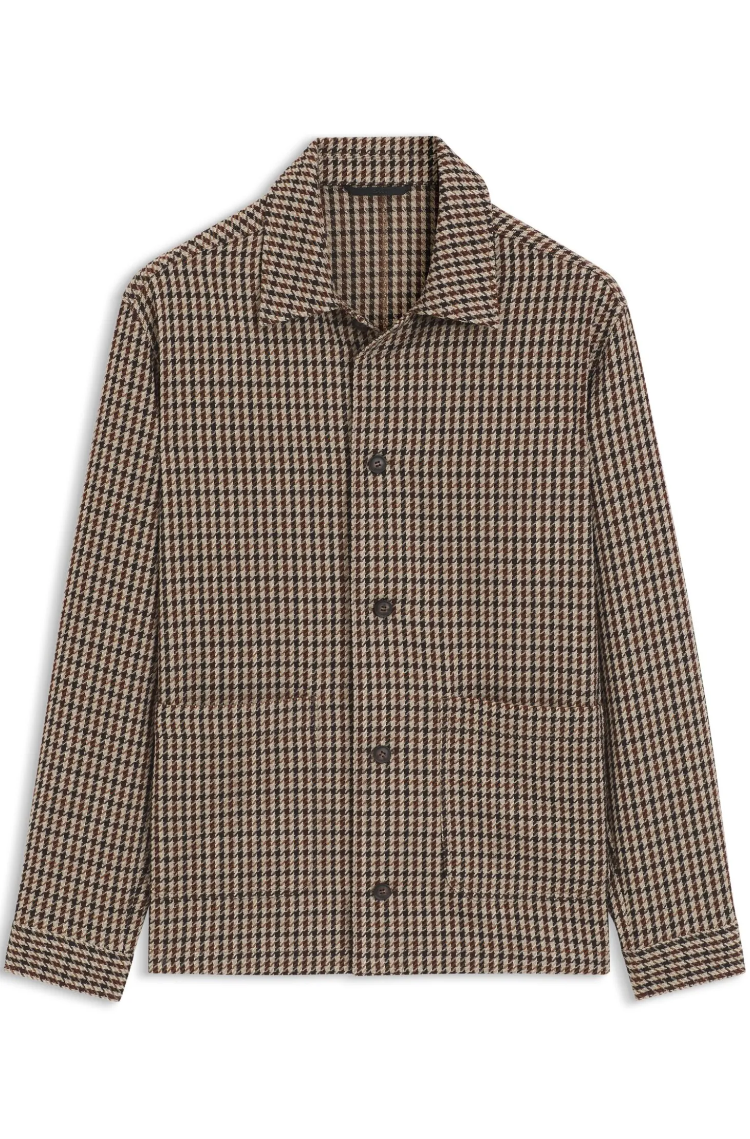 Relaxed-Fit Jacke aus Woll-Mix mit Vichy-Karo
