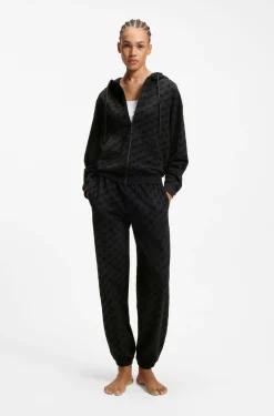 Relaxed-Fit Jacke mit Kapuze und Flock-Logo-Print