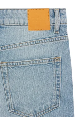 Relaxed-Fit Jeans aus blauem Denim mit Marmor-Effekt
