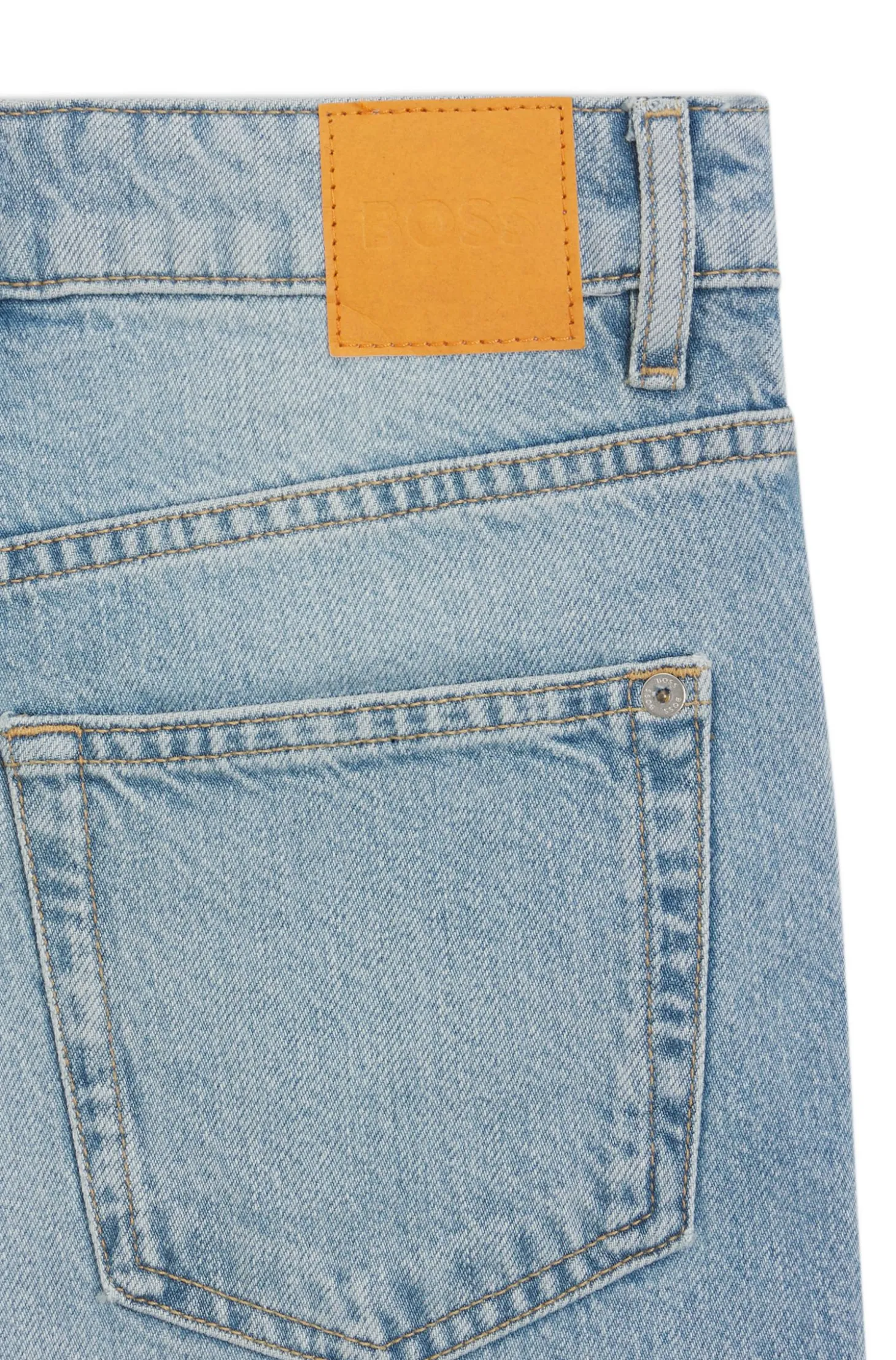 Relaxed-Fit Jeans aus blauem Denim mit Marmor-Effekt
