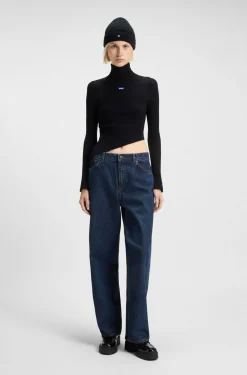 Relaxed-Fit Jeans aus blauem Denim mit Rinse-Waschung