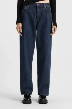 Relaxed-Fit Jeans aus blauem Denim mit Rinse-Waschung