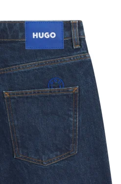 Relaxed-Fit Jeans aus blauem Denim mit Rinse-Waschung