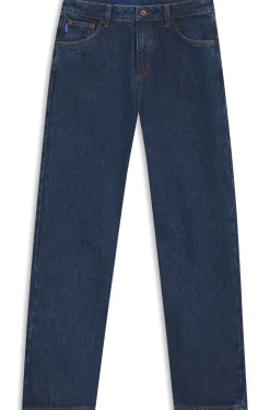 Relaxed-Fit Jeans aus blauem Denim mit Rinse-Waschung