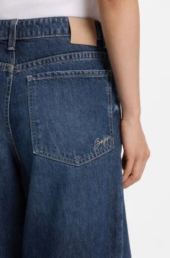 Relaxed-Fit Jeans aus blauem, festem Denim