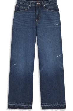 Relaxed-Fit Jeans aus blauem, festem Denim