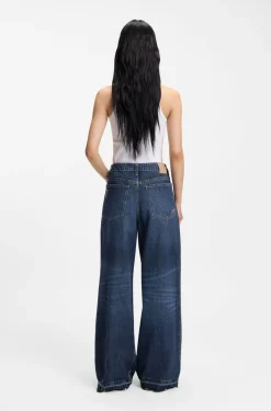 Relaxed-Fit Jeans aus blauem, festem Denim