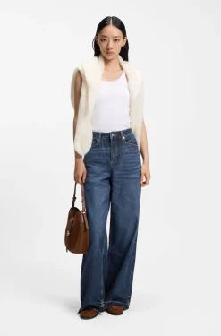 Relaxed-Fit Jeans aus blauem, festem Denim